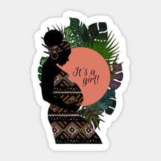 African Woman Baby Girl Announcement | Cherie's Art(c)2021 Sticker